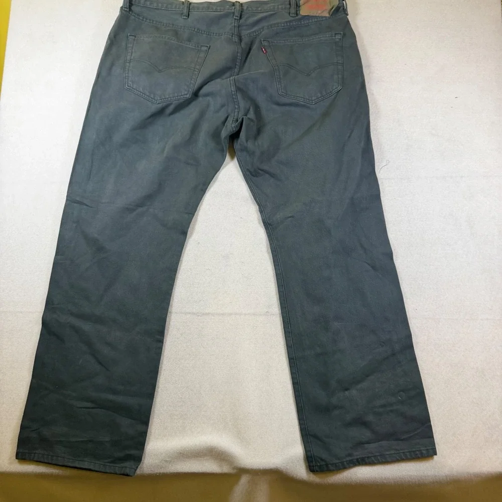 Levis 501 Original Fit Mens Charcoal Gray Straight Leg Button Fly Pants 42x30